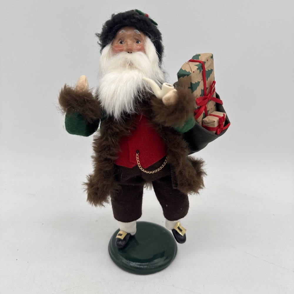 Byers Choice LTD Caroling Knickerbocker Santa With Pipe & Sack of Gifts 1996